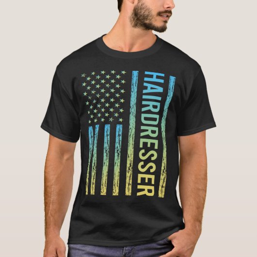 Blue Yellow Friseur T-Shirt (Vorderseite)