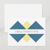 Blue Yellow Geometric Triad Tischnummer Postkarte (Vorne/Hinten)