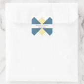 Blue Yellow Geometric Triad Wedding Stickers (Tasche)