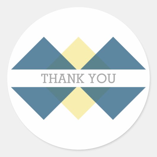 Blue Yellow Geometric Trias Danke Stickers (Vorderseite)