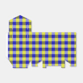 Blue Yellow Gingham Karo Design Geschenkschachtel (Ungefaltet)