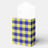 Blue Yellow Gingham Karo Design Geschenkschachtel (Geöffnet)