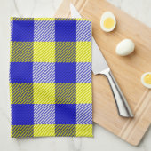 Blue Yellow Gingham Karo Design Geschirrtuch (Viertel Falte)