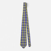 Blue Yellow Gingham Karo Design Krawatte (Vorderseite)