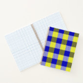 Blue Yellow Gingham Karo Design Notizblock (Innenseite)