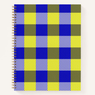 Blue Yellow Gingham Karo Design Notizblock