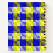 Blue Yellow Gingham Karo Design Notizblock (Rückseite)