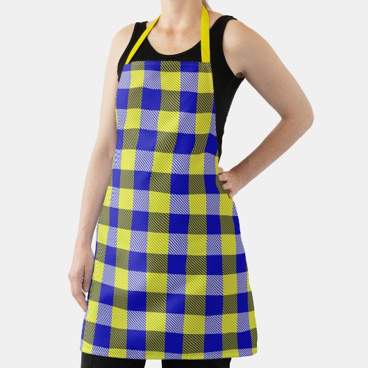 Blue Yellow Gingham Karo Design Schürze
