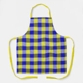Blue Yellow Gingham Karo Design Schürze (Vorderseite)