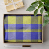 Blue Yellow Gingham Karo Design Seidenpapier (Geschenk)