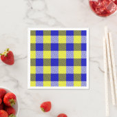 Blue Yellow Gingham Karo Design Serviette (Beispiel)