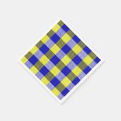 Blue Yellow Gingham Karo Design Serviette (Ecke)