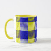 Blue Yellow Gingham Karo Design Tasse (Links)