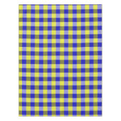 Blue Yellow Gingham Karo Design Tischdecke (Vorderseite)