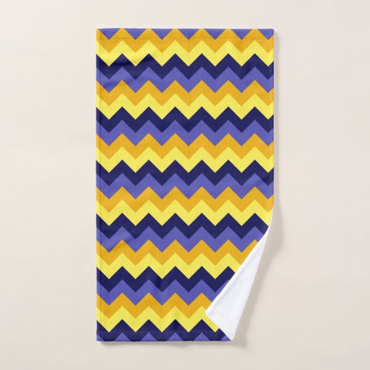 Blue Yellow Gold Chevrons Badetuch Set (Handtuch)
