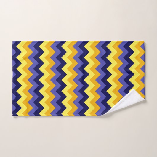 Blue Yellow Gold Chevrons Badetuch Set (Handtuch)