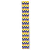 Blue Yellow Gold Chevrons Große Tischläufer (Vorderseite)
