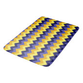 Blue Yellow Gold Chevrons Large Bath Mat Badematte (Schrägansicht)