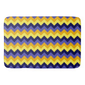 Blue Yellow Gold Chevrons Large Bath Mat Badematte (Vorderseite)