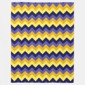 Blue Yellow Gold Chevrons Large Fleece Blanket (Vorderseite)