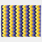 Blue Yellow Gold Chevrons Large Fleece Blanket (Vorderseite (Horizontal))