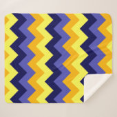 Blue Yellow Gold Chevrons Medium Sherpa Blanket Sherpadecke (Vorderseite (Horizontal))