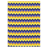 Blue Yellow Gold Chevrons Medium Tablecloth Tischdecke (Vorderseite)