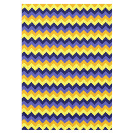 Blue Yellow Gold Chevrons Medium Tablecloth Tischdecke