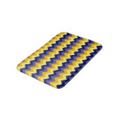 Blue Yellow Gold Chevrons Small Bath Mat Badematte (Schrägansicht)