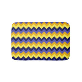 Blue Yellow Gold Chevrons Small Bath Mat Badematte