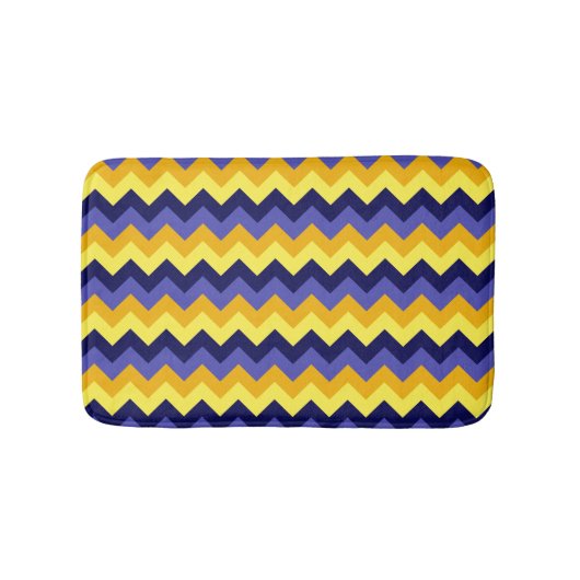 Blue Yellow Gold Chevrons Small Bath Mat Badematte (Vorderseite)