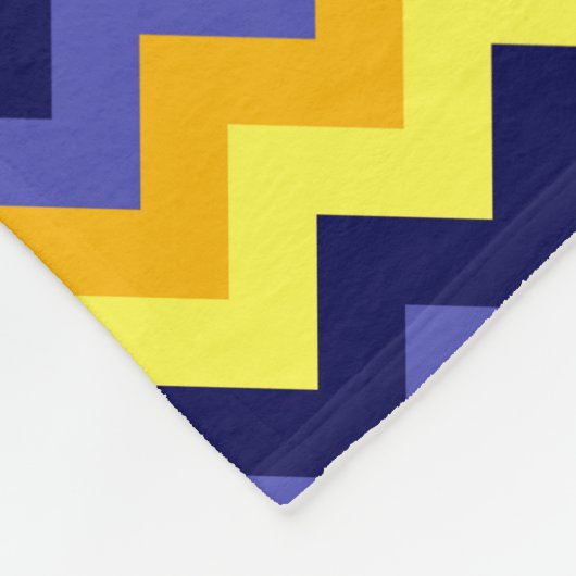 Blue Yellow Gold Chevrons Small Fleece Blanket (Ecke)