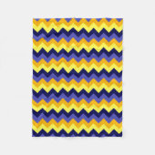 Blue Yellow Gold Chevrons Small Fleece Blanket (Vorderseite)