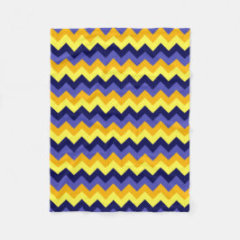 Blue Yellow Gold Chevrons Small Fleece Blanket