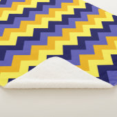 Blue Yellow Gold Chevrons Small Sherpa Blanket Sherpadecke (3/4)