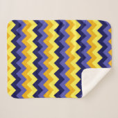 Blue Yellow Gold Chevrons Small Sherpa Blanket Sherpadecke (Vorderseite (Horizontal))