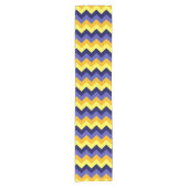 Blue Yellow Gold Chevrons Small Table Runner Kurzer Tischläufer (Vorderseite)