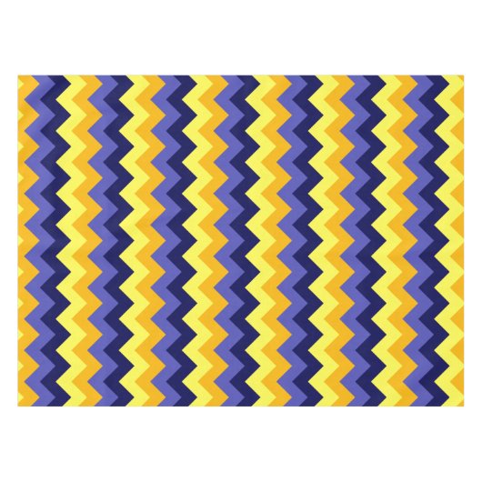 Blue Yellow Gold Chevrons Small Tablecloth Tischdecke (Vorderseite (Horizontal))