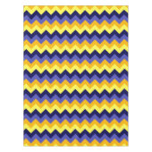 Blue Yellow Gold Chevrons Small Tablecloth Tischdecke (Vorderseite)