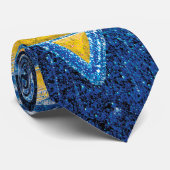 Blue & Yellow Gold Glitzer Fußballmannschaft Krawatte (Gerollt)