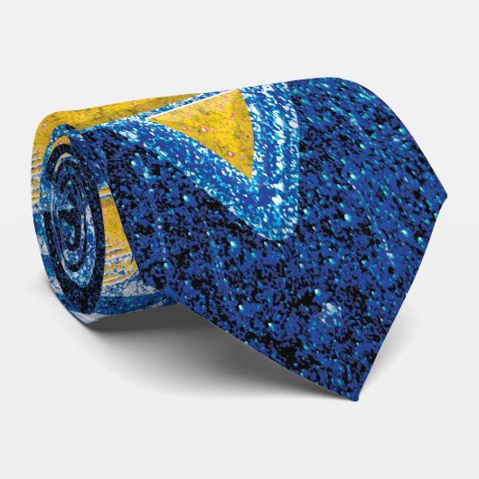 Blue & Yellow Gold Glitzer Fußballmannschaft Krawatte (Gerollt)