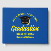 Blue Yellow Graduate Custom 2025 Graduation Party Gästebuch (Vorderseite)