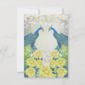 Blue Yellow Gray Peacock Wedding UAWG RSVP Karte (Rückseite)