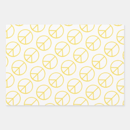 Blue Yellow Green Peace Sign Gift Wrap Combo Geschenkpapier Set (Vorderseite 2)