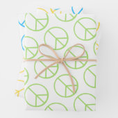 Blue Yellow Green Peace Sign Gift Wrap Combo Geschenkpapier Set (Beispiel)