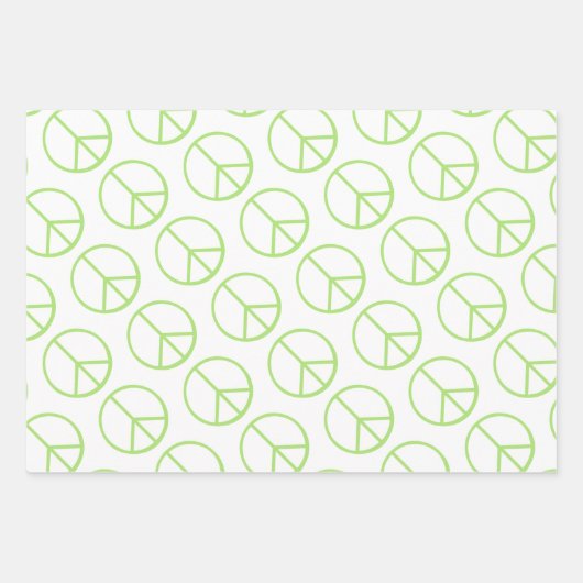 Blue Yellow Green Peace Sign Gift Wrap Combo Geschenkpapier Set (Vorderseite)