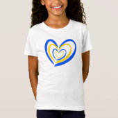Blue Yellow Heart Peace No War Ukraine Inspiration T-Shirt (Vorderseite)