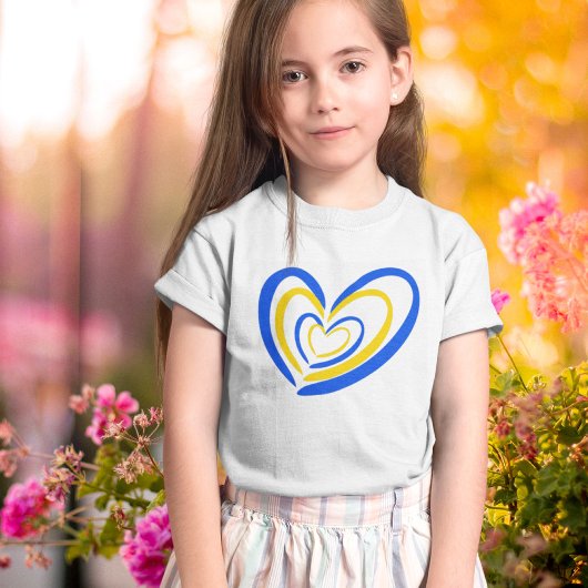Blue Yellow Heart Peace No War Ukraine Inspiration T-Shirt