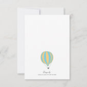 Blue Yellow Hot Air Balloon Baby Showkarte RSVP Ca (Rückseite)
