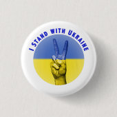 BLUE & YELLOW I STAND MIT UKRAINE PEACE SIGN BUTTON (Vorderseite)